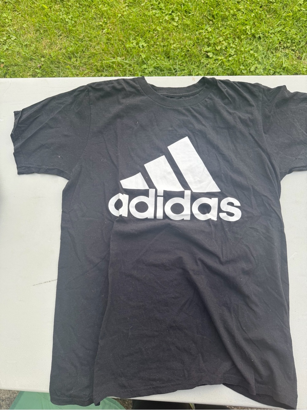 adidas Black Short Sleeve Logo Tee